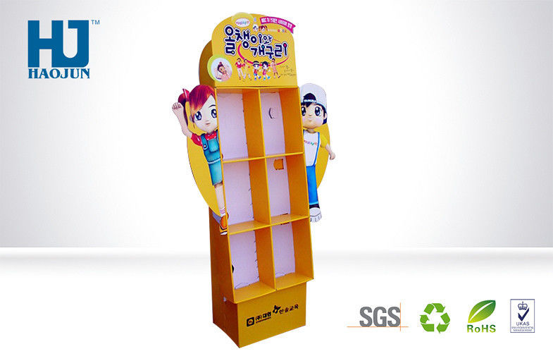 Cute Boutique Cardboard Magazine Display Stand For Advertising Flat packed