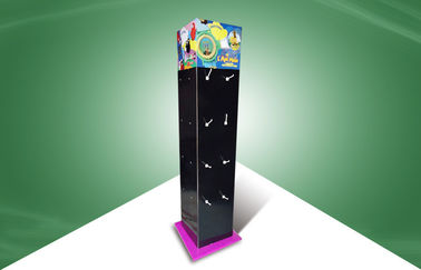 Four-face-show Cardboard Display Stand Floor Hook Display for 3D Poster Cards