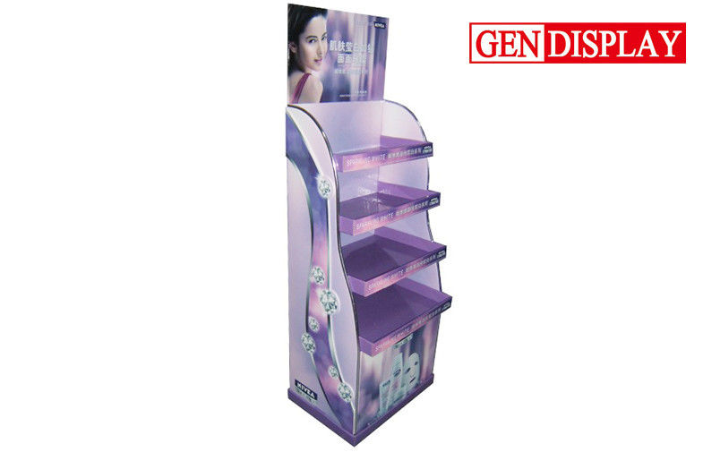 Promotional Cardboard Cosmetic Display Stands , Facial Mask Display